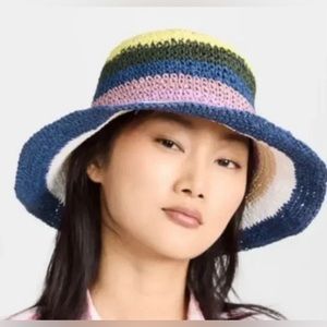 NWT HATATTACK REMY MULTI BUCKET HAT IN NAVY STRIPE